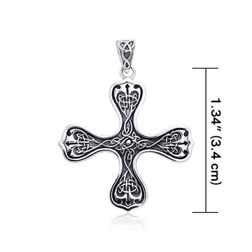 Celtic Knotwork Cross of the Spirit Silver Pendant TPD988 - Jewelry